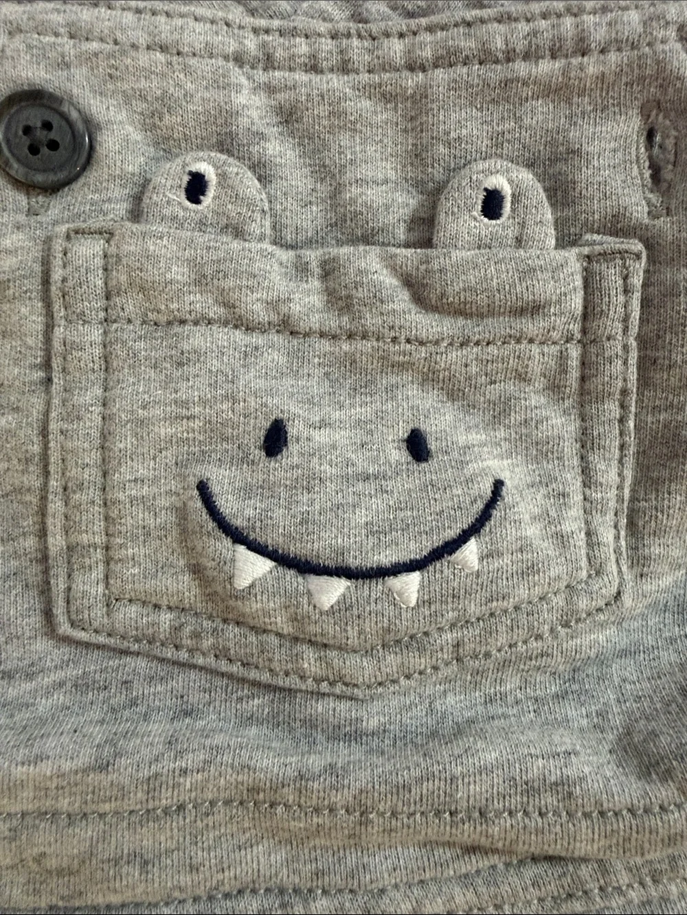 Carter's Gray Dino Pocket Overalls with Teal Spikes Size 12 M
